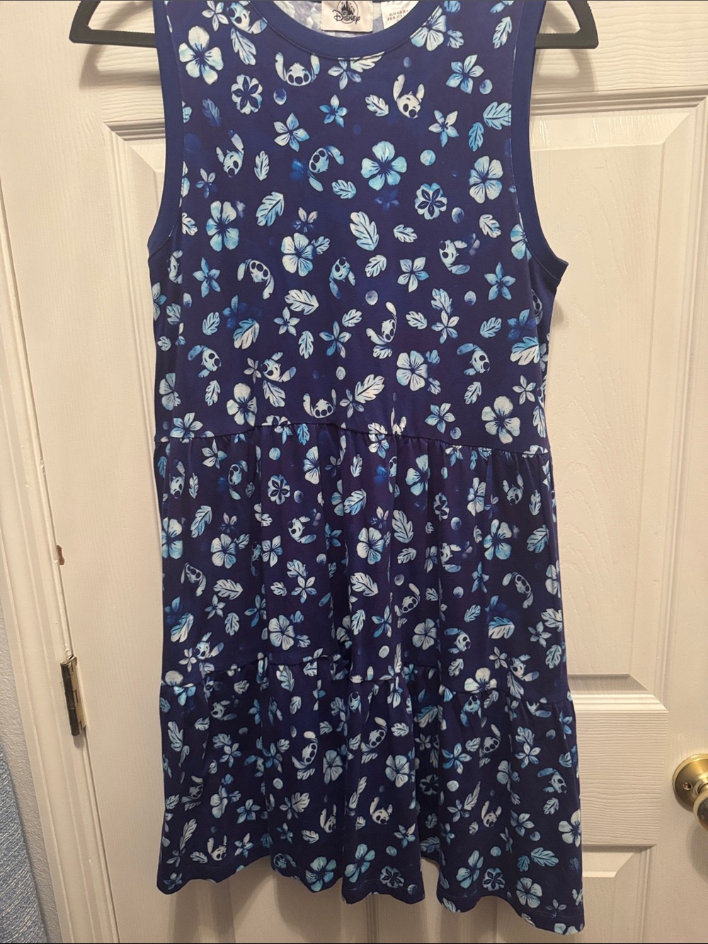 Disney Blue Stitch Floral Crewneck summer dress